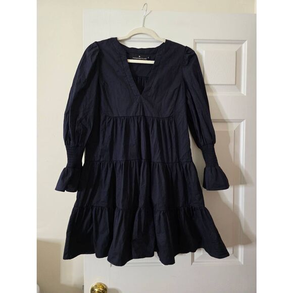 Tuckernuck Pomander Place Navy Cotton Poplin Kenzo Dress XS - Picture 3 of 9
